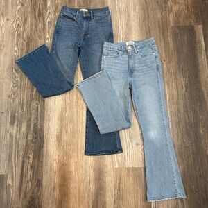 FRAME Jeans Women's Size 24 Flare Bell Bottom Light Wash Denim Pants Lot of 2